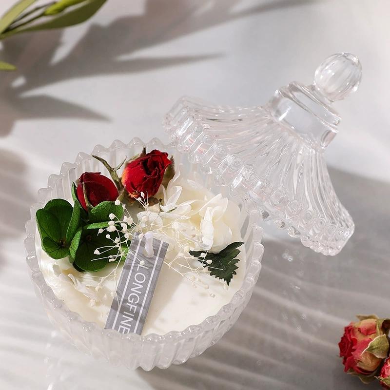 1Pc Dried Flower Aromatherapy Candle - Romantic Valentine's Day Gift, Soy Wax Essential Oil Fragrance Souvenir