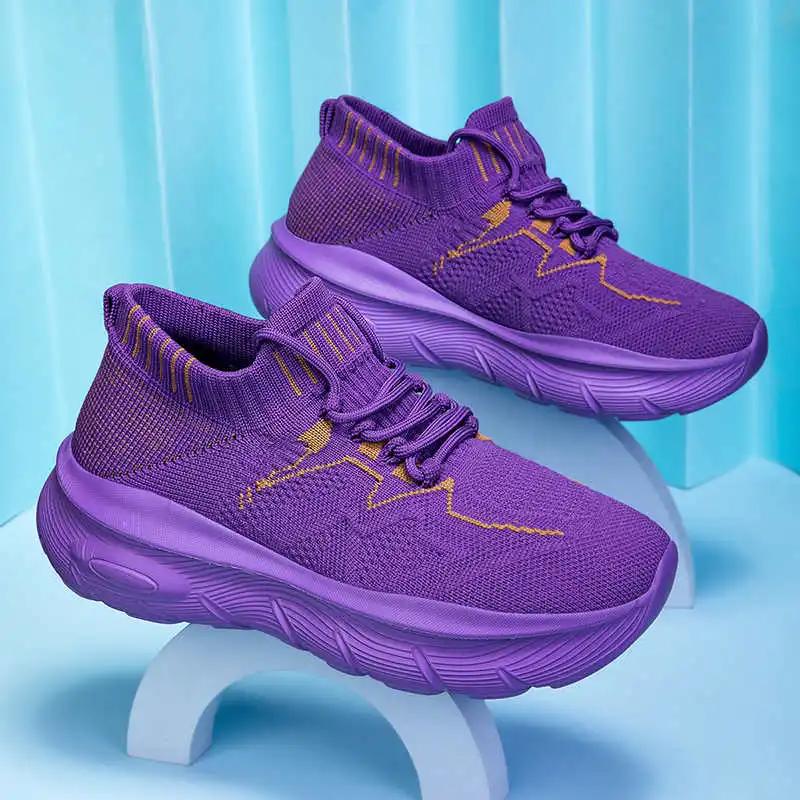 Fashion Non-slip Sole Round Toe Beige Boots Ladies High Shoes Women Grandma Sneakers Sports Loafer'lar Tenise Training Type Shoses