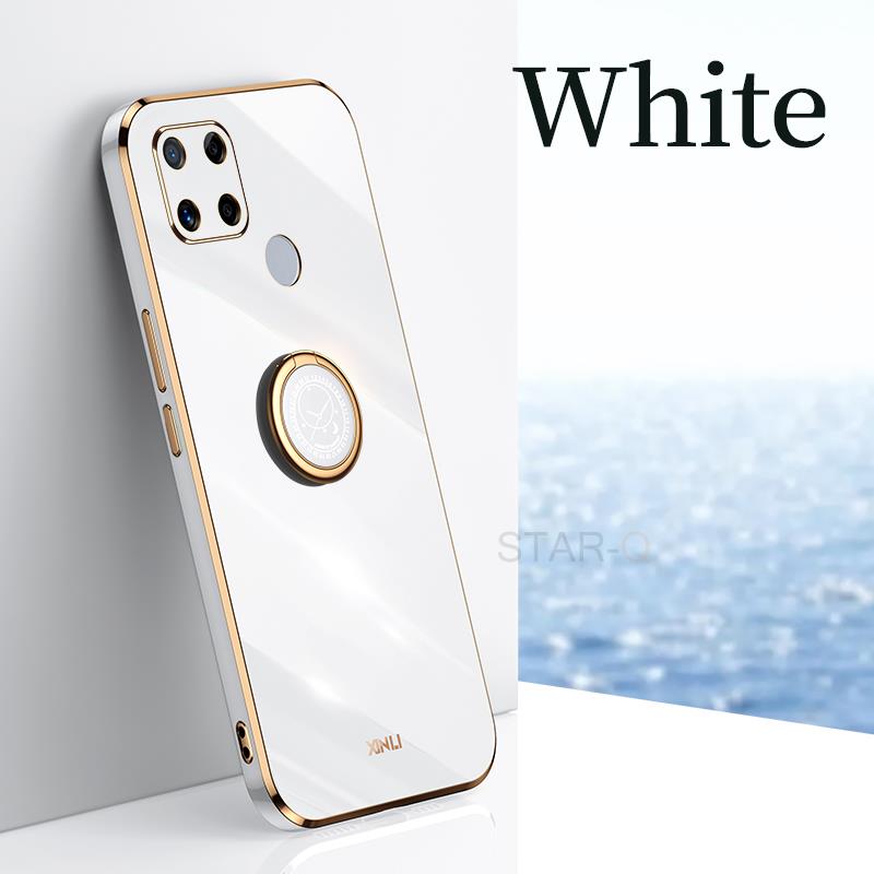 Plating Square Finger Ring Holder Phone Case On For Xiaomi Redmi 10c 9c Nfc Redmi9c Luxury Bumper Silicone Back Covers Xiomi