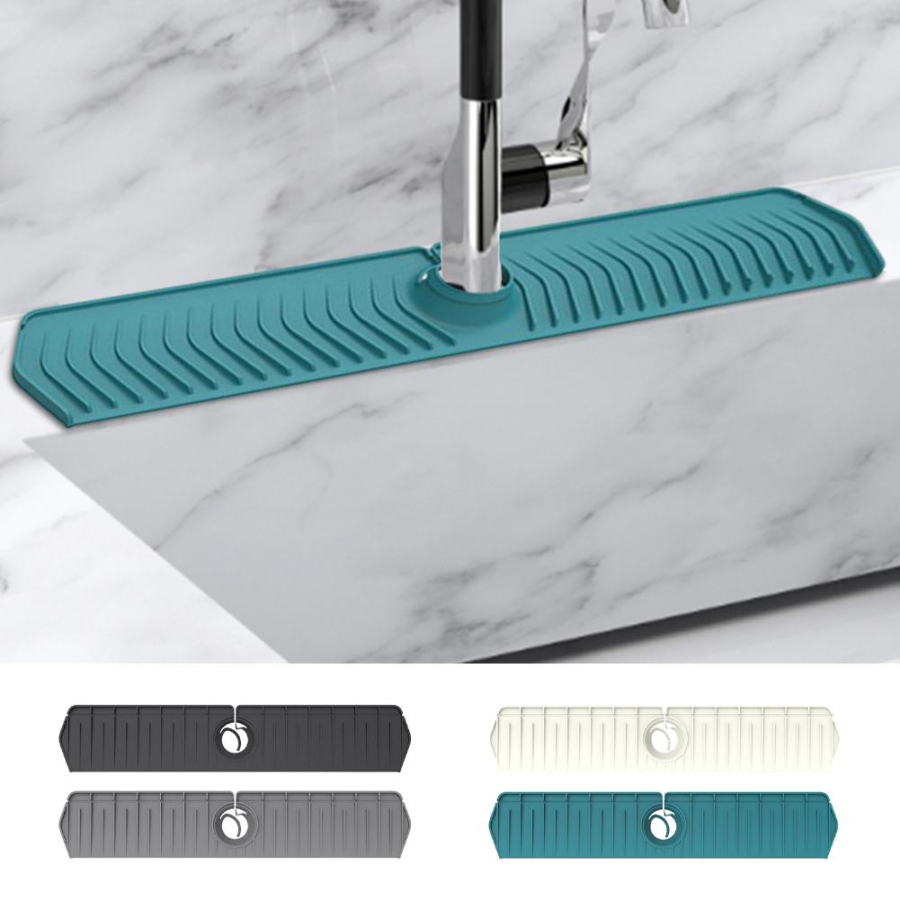 Kitchen Faucet Splash Pad Silicone Sink Faucet Splash Guard Mat Sponge Drain Rack Countertop Protector for Bath Kitchen Gadgets
