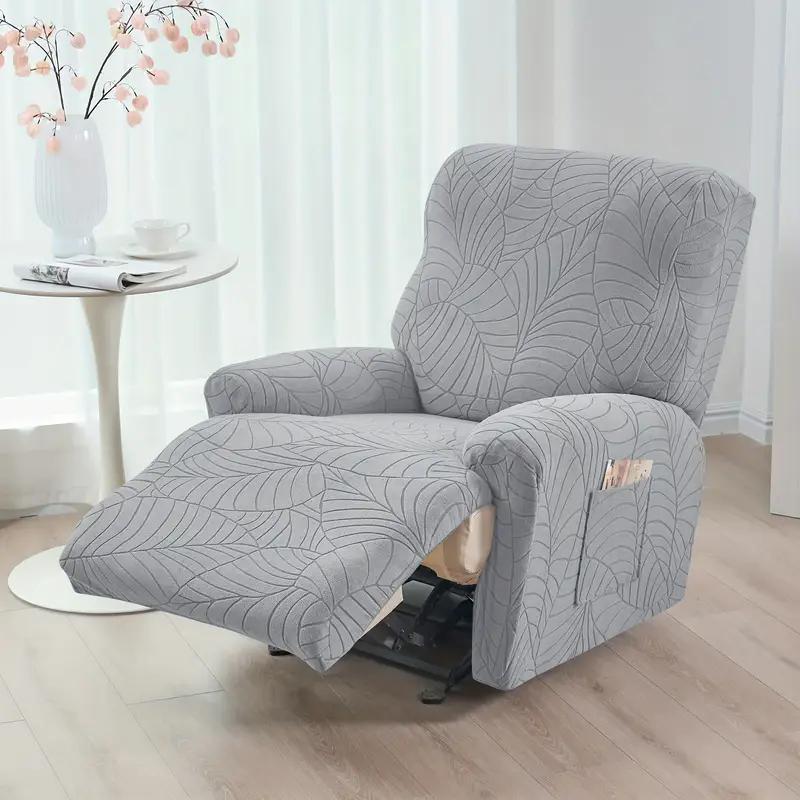 1 Seat Leaves Jacquard Recliner Chair Cover Dust-Proof Elastic Armchair Slipcover Single Sofa Slipcover For Living Room Decor