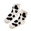Autumn and Winter Fleece Mink Fleece Socks Women's Warm Thickened Cow Spot Home Floor Socks Postpartum Socks