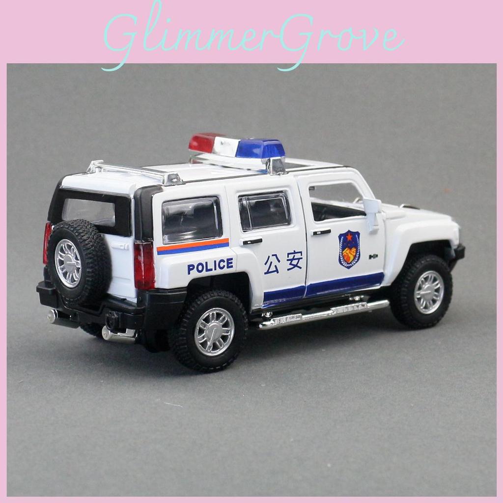 Alloy Model Car H3 Police Suv With Lights And Sound Effects For Kids Play