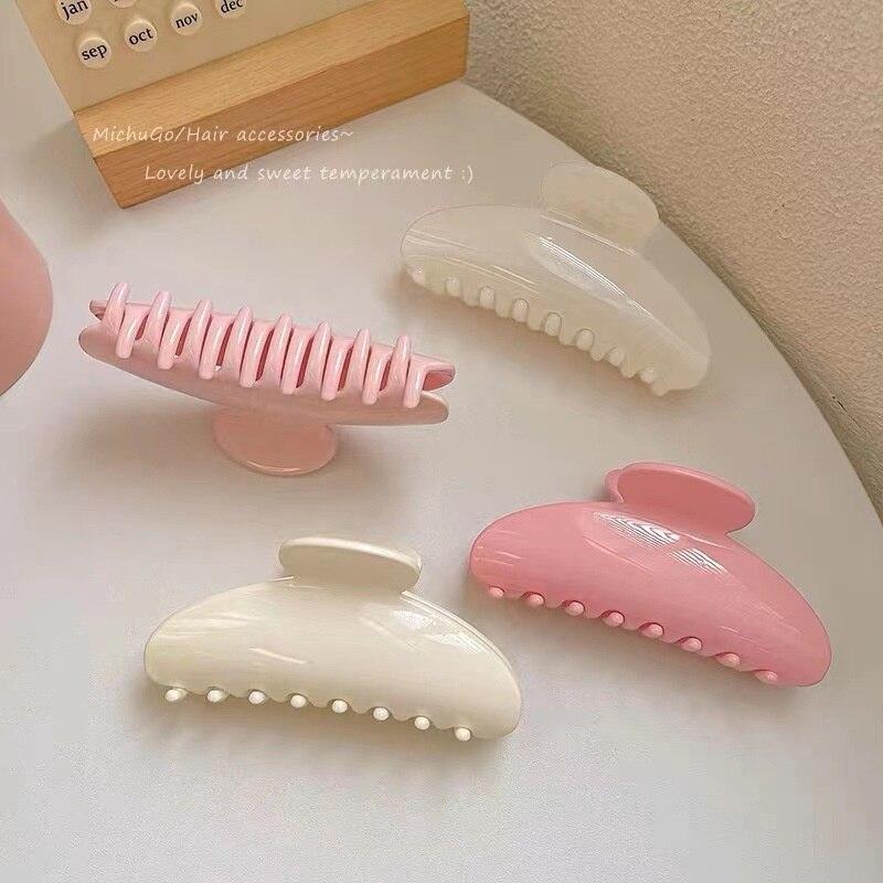 2023 New Women Sweet Resin Large Barrettes Crab Hair Clip Fashion Jelly Hair Claw Shark Clip For Girls Hair Accessories Headwear