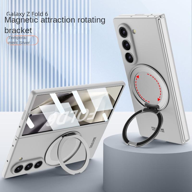 Galaxy Z Fold6 for Wireless Charging Magnetic Phone Case for Samsung Galaxy Z Fold 6 Fold 6 5G Rotating Bracket Protective Cover Holder Stand