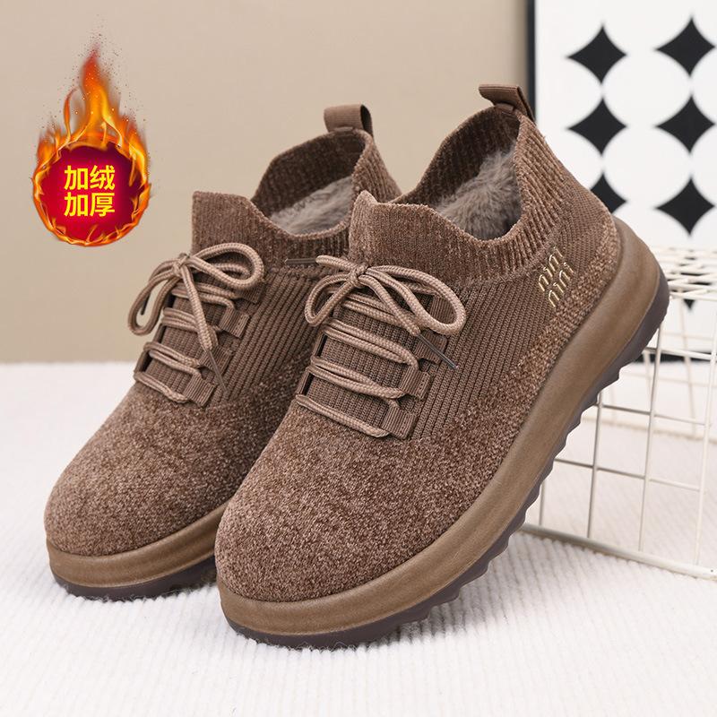 Shoes women's winter snow boots cotton boots women's cotton shoes new thick-soled warm middle-aged mother shoes