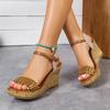 2026 New Women Wedges Sandals Platform Outdoor Dress Shoes Open Toe Buckle Strap Sandals Round Toe High Heels Shoes for Women