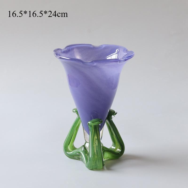 

Luxury Glass Vase for Flowers Elegant Home Decor Desktop Floral Arrangement Living Room Decor