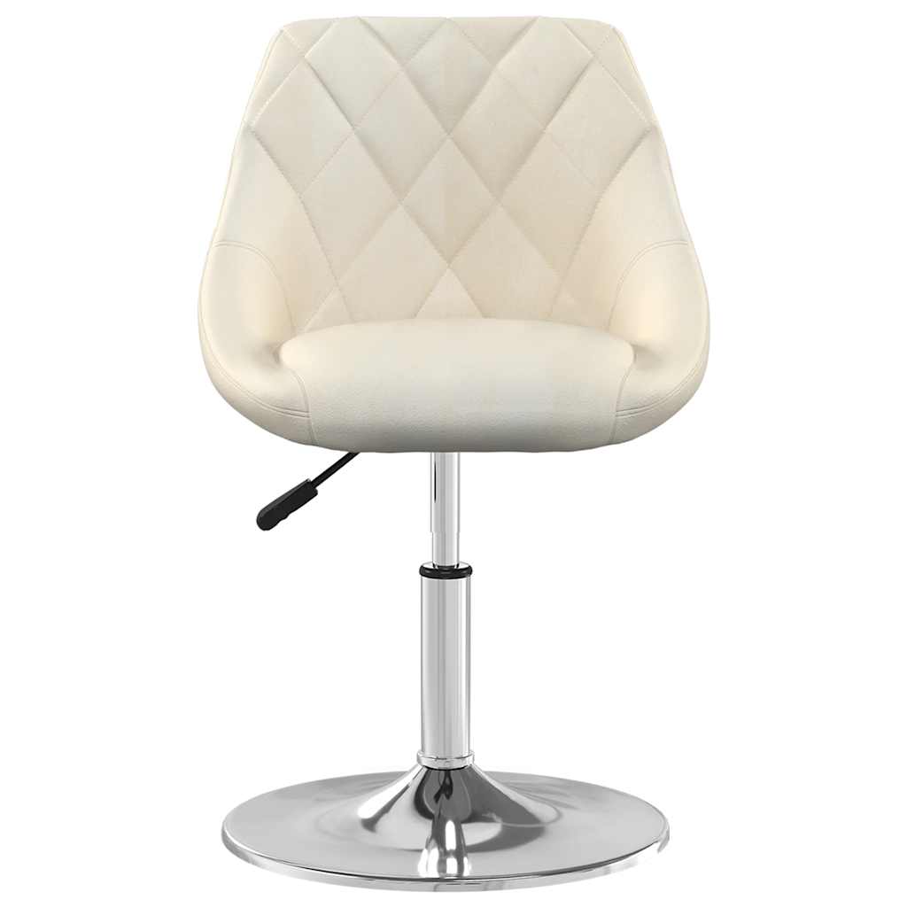 Vidaxl Swivel Dining Chairs, 2 Pcs, Cream, Velvet