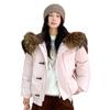 2025 Winter Big Fur Collar Hooded Down Cotton-padded Jacket Women's New Design Thickened Simple Cotton-padded Jacket