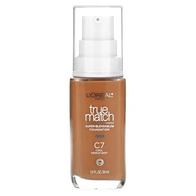 L'Oréal, True Match, Super Blendable Foundation, C7, Cool Medium Deep, 30Ml (1Fl Oz)