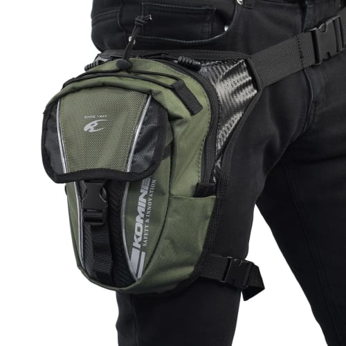 Komine SA-053 Riding Leg Bag 1 Reflective Black Free for Motorcycles