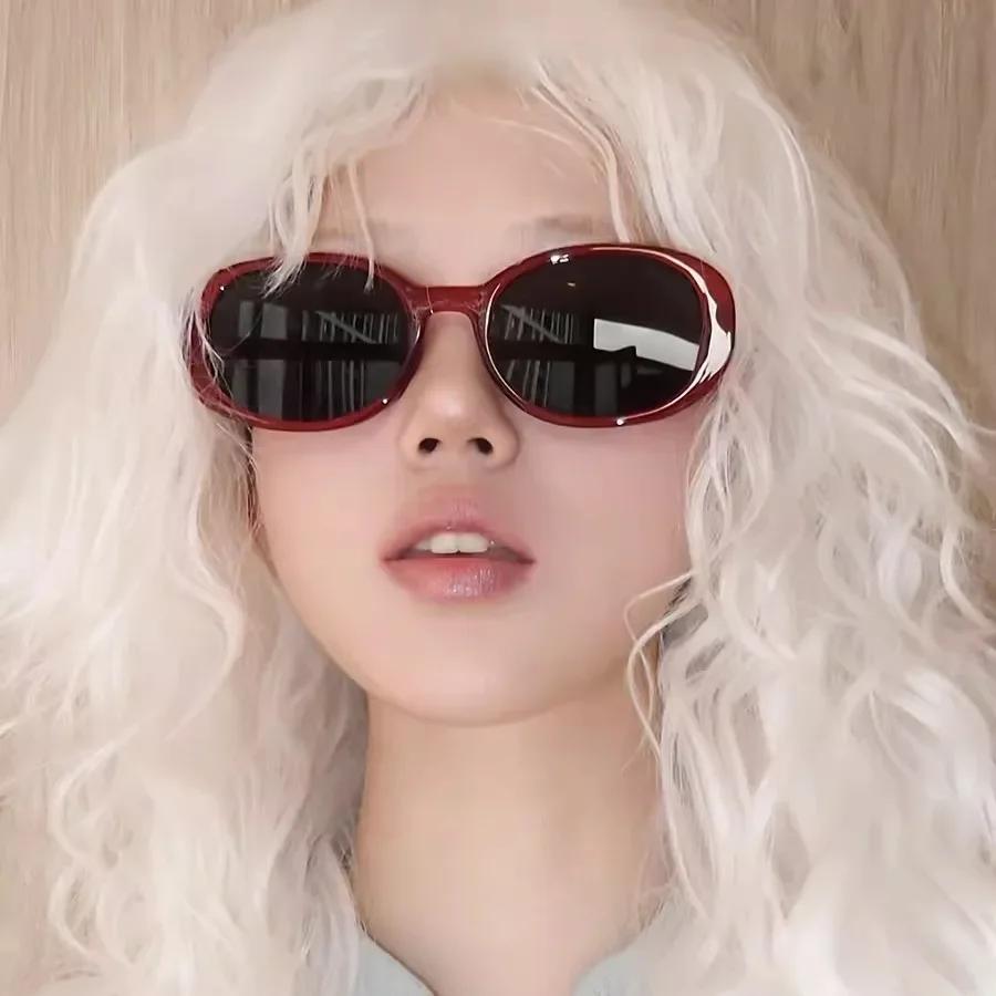Korea New Wine Red Sunglasses Women Ins Street Shot Sunshade Glasses Dustproof Windproof Riding Glasses Uv400 Sunglasses Men
