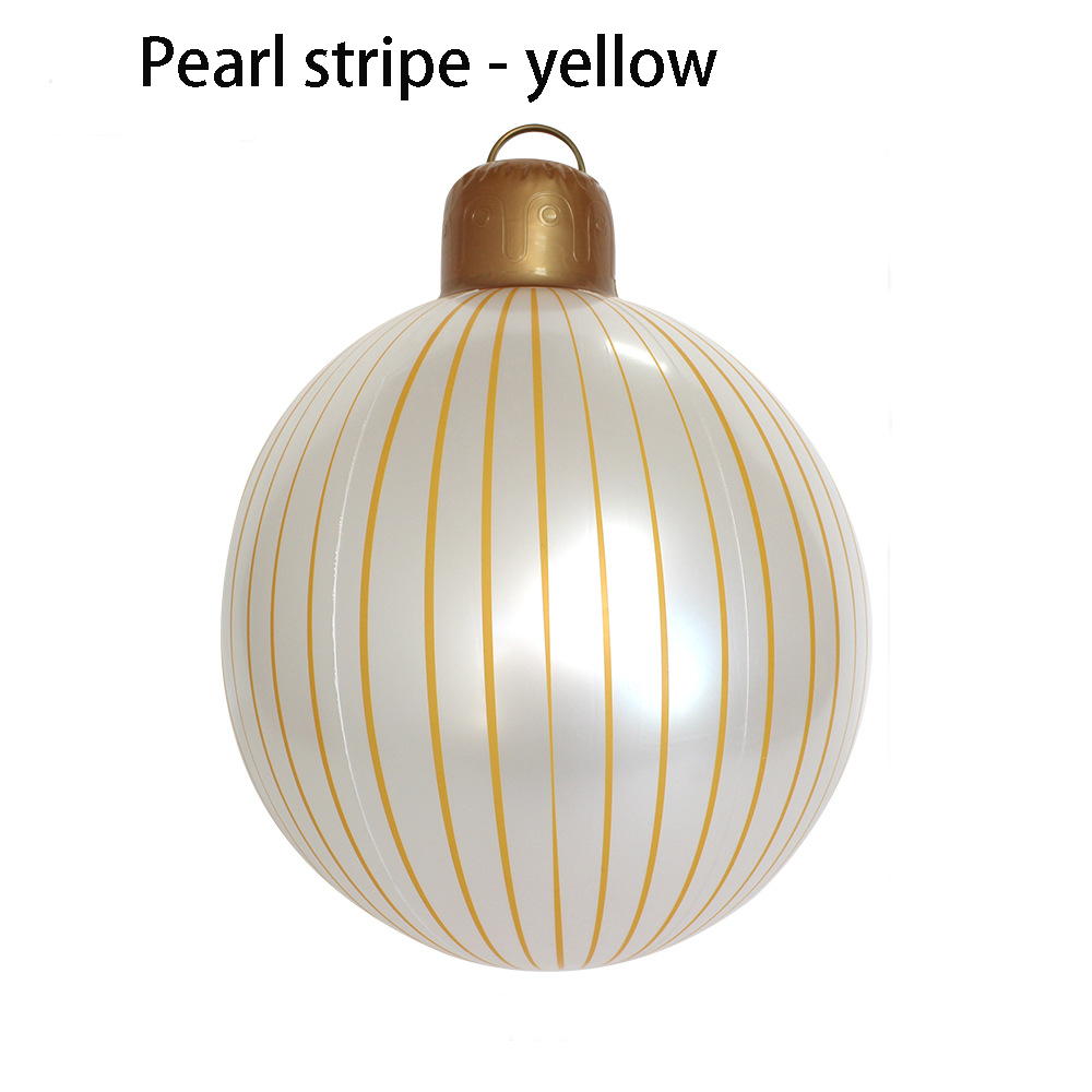 

Inflatable Pearl Stripe Christmas Lantern Ball - Outdoor Courtyard Decorative Inflatable Christmas Ball For Holiday Lighting Other