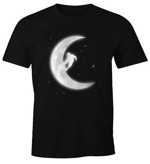 Mens T-Shirt Skate In the Moon Skateboard Half Pipe Skater Fun Shirt-