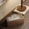 Chinese Walnut Grain Wooden Tissue Box Simple Living Room Office Desktop Paper Box Hotel Tissue Storage Box