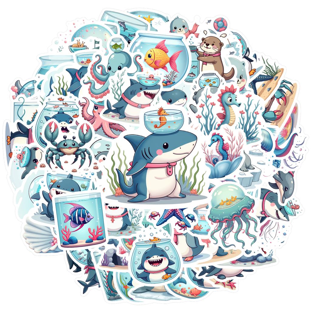 35-150pcs Arctic Marine Animal Stickers Waterproof Diy Surfboard Skateboard Phone Cup Teacher Reward Stickers Supplies