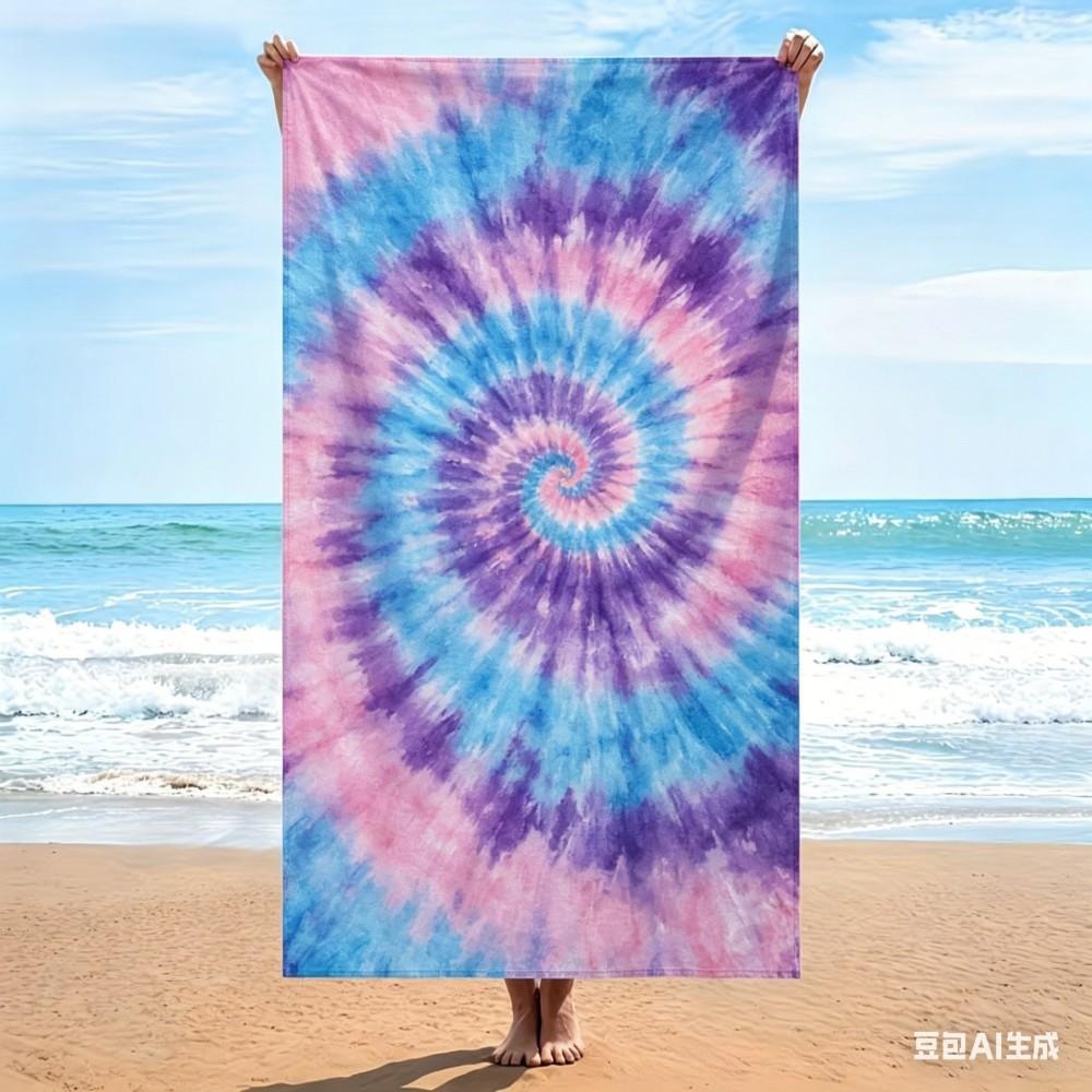 Asciugamani da Spiaggia con Stampa Tie Dye a Spirale Microfibra Leggero Asciugatura Rapida Asciugamano da Bagno Sportivo Tappetino da Picnic Mandala Regalo Unico per le Vacanze