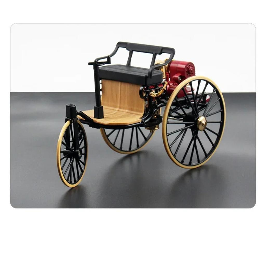 1/12 1886 Vintage Classic Car No.1 Alloy Car Model Simulation Tricycle Toy for Children Gift Collection F499