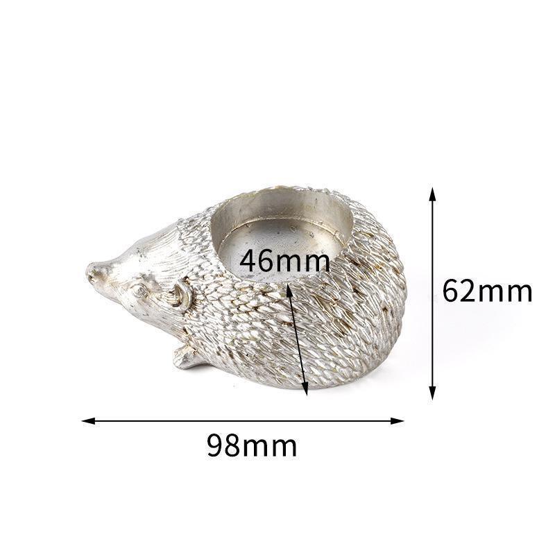 Vintage New Hedgehog Candle Holder Decoration Aromatherapy Resin Candle Tray Creative Gifts Household Ornaments