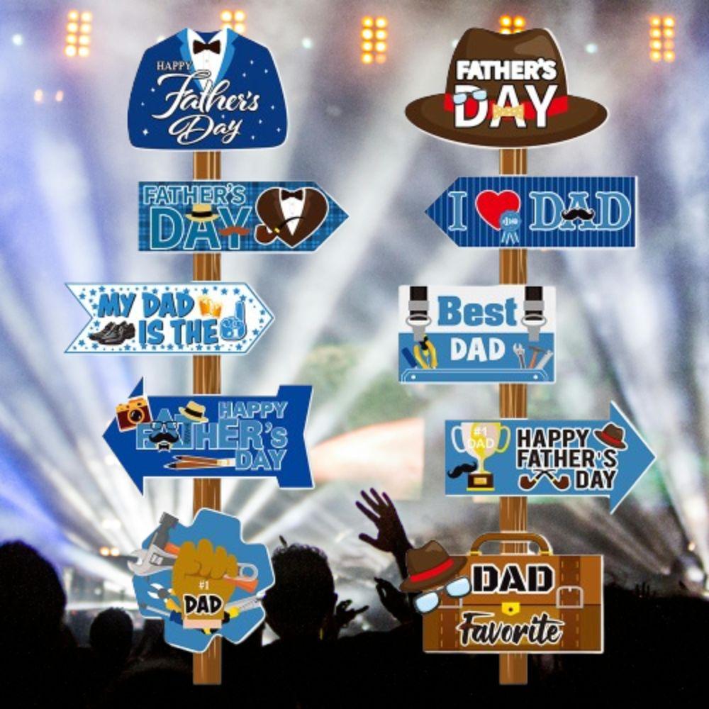 

Blue Pointing Signs Paper Father s Day Ornament Father s Day Road Signs Happy Father s Day Decor синій