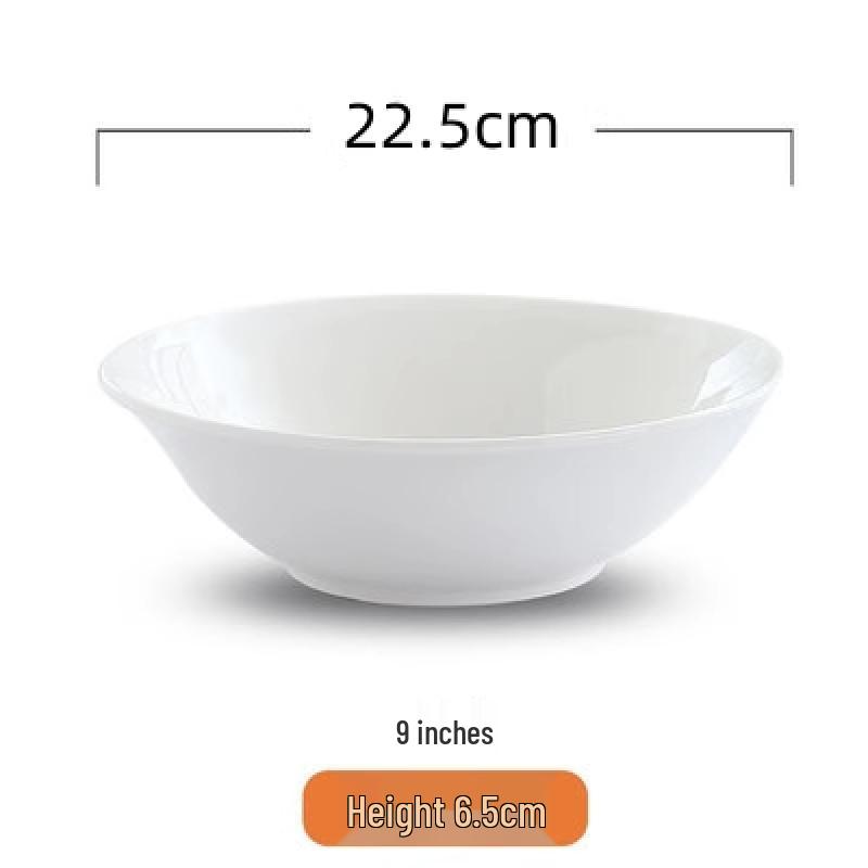 Tianya Jing 9-inch White Ceramic Versatile Bowl Set