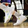 Glow-in-the-dark technology high rebound real combat basketball shoes comfortable match students low-top training sports shoes