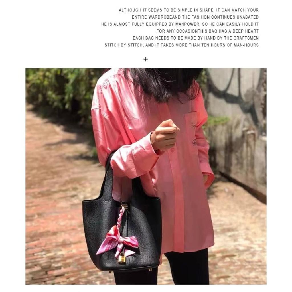 Vegetable Basket Handbag All Handmade Leather Togo First Layer Cowhide Premium Versatile Bucket Bag Women's Bag Factory Wholesale