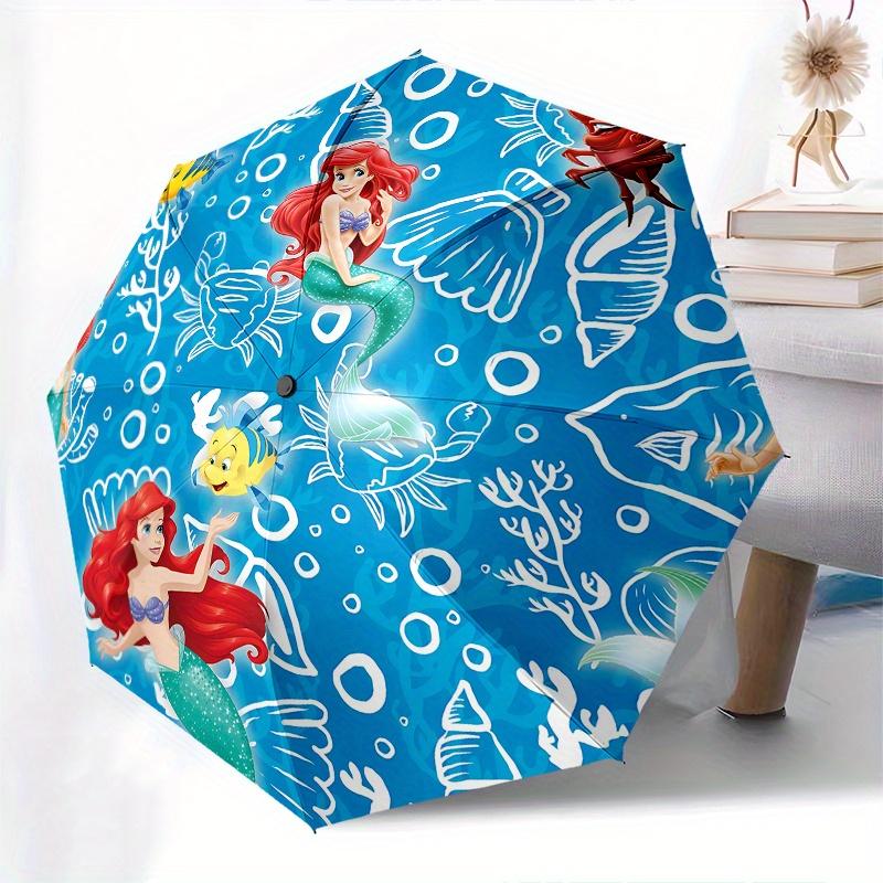 Mermaid, Sea Creatures Automatic Opening and Closing Umbrella, Compact Travel Umbrella, Lightweight and Portable, Suitable for Beach Commuti