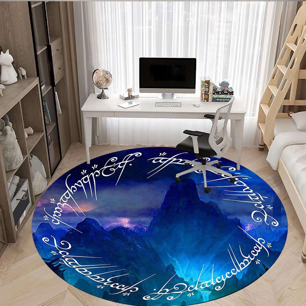 1pc Tree Gondor Symbol Round Rug Flannel Fun Playful Design Living Room Bedroom Floor Mat Home Decoration Kids Room Carpet Y82818