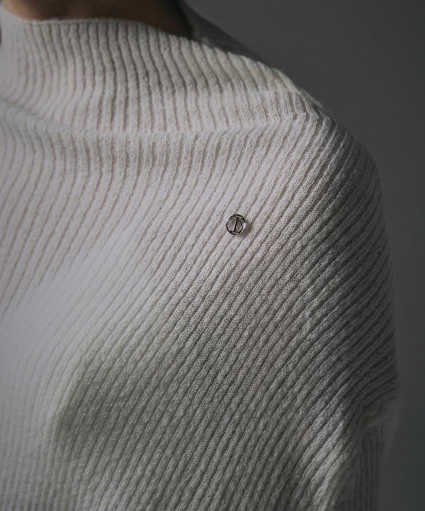 Teulimingbeodeu Alpaca Half-Turtleneck Long Knit [ Ivory ]