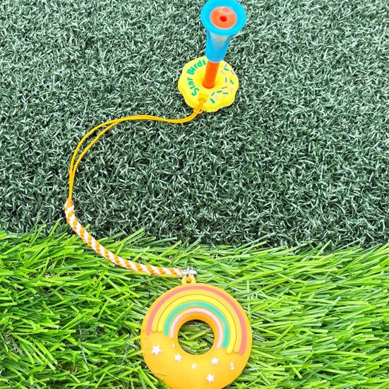 Golf Tee Holder Plastic Anti Lost Golf Tee Hanger Cartoon Donut Golf Tee Ring with Strap Golf Accessories for Men Women Golfer Gifts
