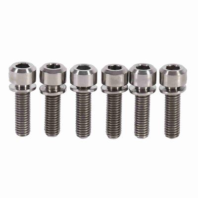 6pcs Titanium Alloy M5 X 18mm Bolts Screw With Washers Set For MTB Bicycle Stem