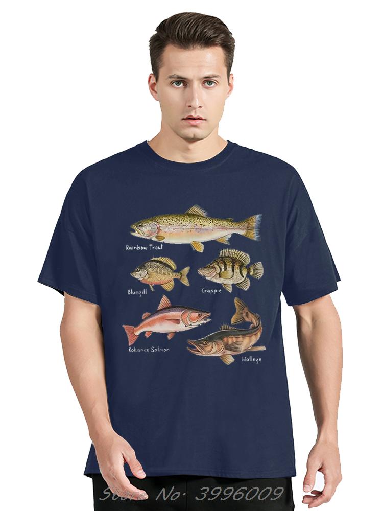Summer Men T Shirt Street Style Retro Hiphop Fish Cartoon T-shirt Fashion Top Fisherman Vintage Oversize TShirt Streetwear