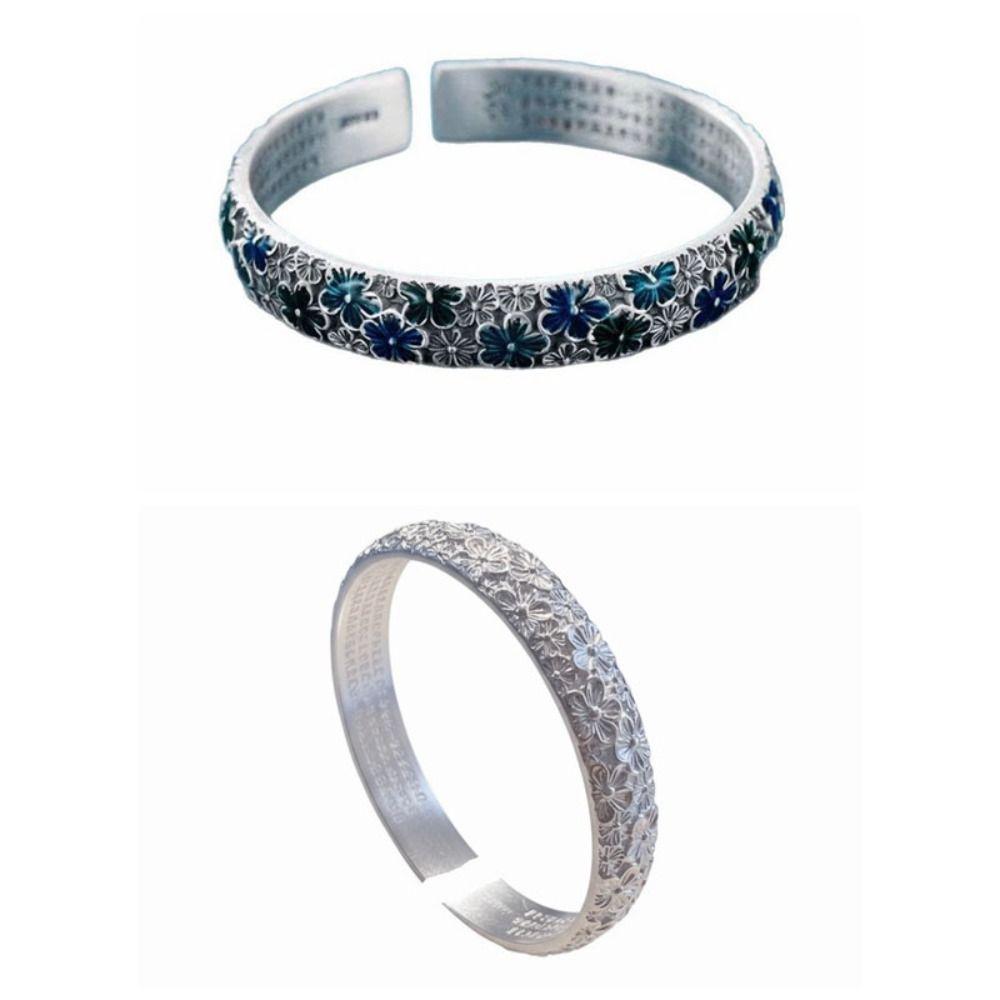 Flower Women's Hand Bracelet Traditional Cuff Bangle Handicraft Enamel Bracelet  Women