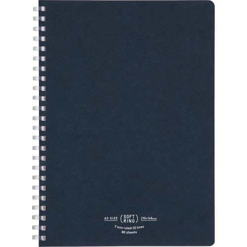 

KOKUYO Note Soft Ring Notebook Natural 80 Sheets A5 A-lined Navy Blue Su-SV638A-DB