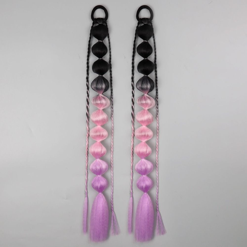 2Pcs Colorful Twist Braid Bulk Lantern Braid Braided Ponytails Natural Bubble Jumbo Braid for Women