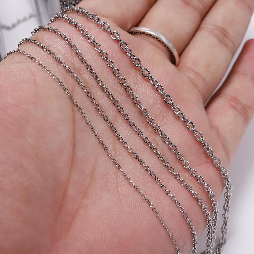 5 Meter/Los 1,2 1,6 2,5 3 mm Kreuz Edelstahl Halsketten Ketten Großhandel Gliederkette Für DIY Schmuckherstellung Zubehör