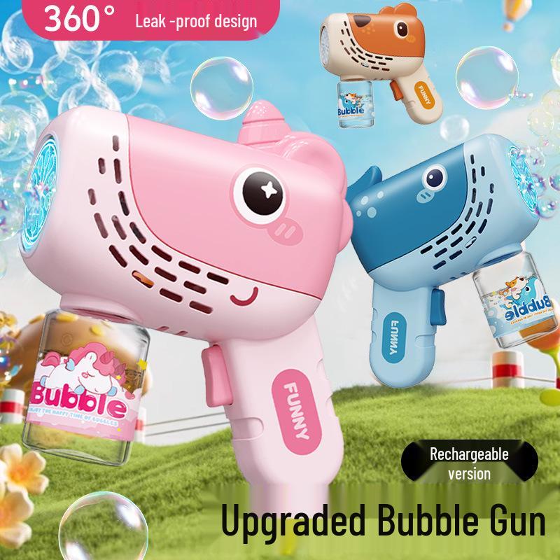 Children's Leak-Proof Rechargeable Bubble Gun - Handheld Electric Toy for Girls & Boys