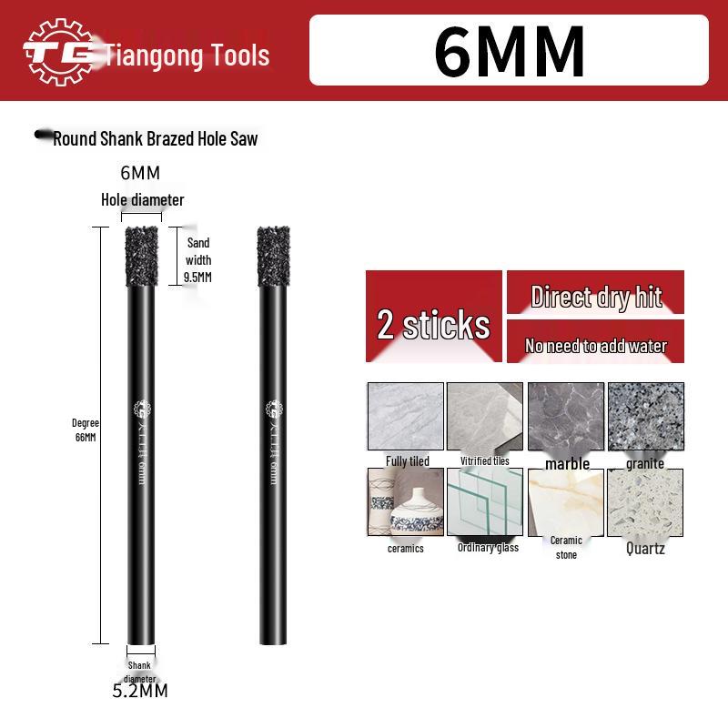 

Tiangong Шестигранная ручка Сухое сверло для стекла, мрамора и витрифицированной плитки