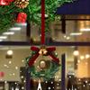 Yousheng Christmas Bell Wreath Hanging Ornament Mini PVC Garland with Red Bow Xmas Tree Decor Window Display Festive Decor