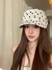 Retro polka dot equestrian hat spring and autumn new foreign style beret female face small literary outdoor painter hat