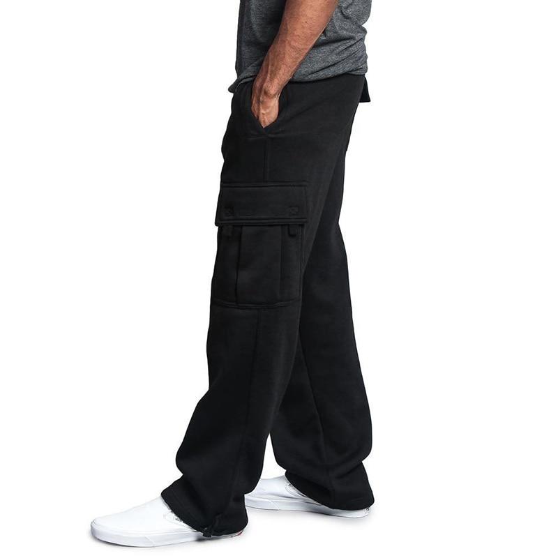 Pantaloni sportivi da uomo Pantaloni da jogging dal taglio dritto per sport e streetwear Pantaloni lunghi larghi con coulisse oversize Pantaloni multitasche da uomo