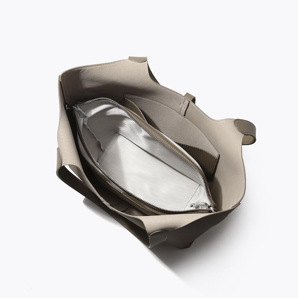 2024 Genuine Leather Women's Large Capacity Tote & Shoulder Handbag for Work - Cowhide, Autumn Collection