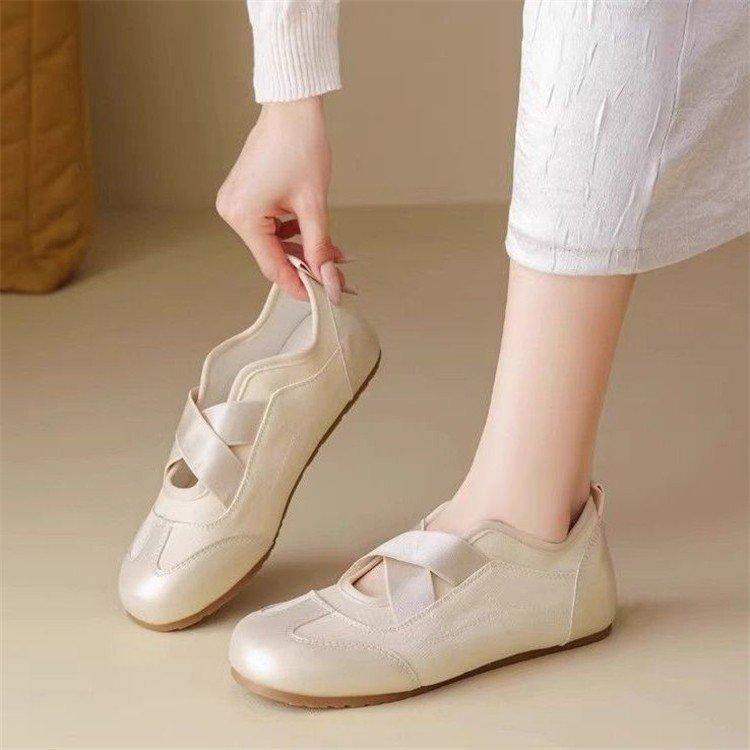 Xiaoxiangfeng German Training Shoes Mary Jane Little White Shoes Popular Ins Trendy Temperament Versatile Niche Single Shoes Ballet Women's Shoes