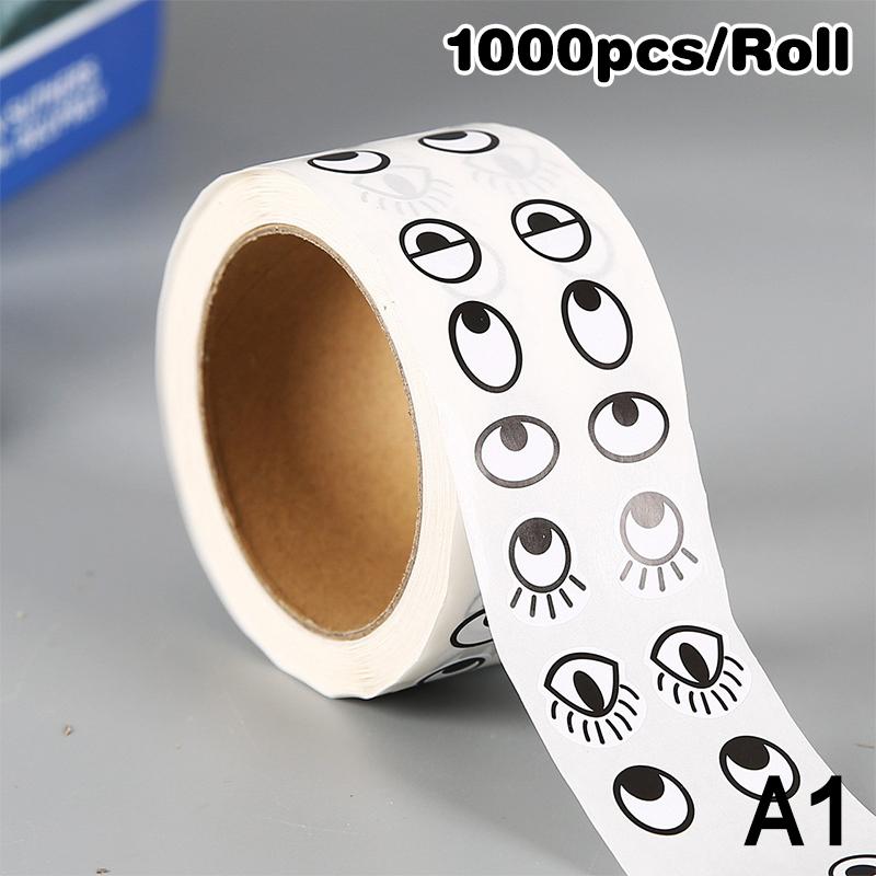 1000pcs/roll Self-Adhesive Eye Stickers Mini Eye Shaped Sticker For DIY Crafts, Party Decorations Home Decor School Supplies