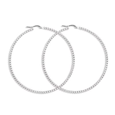 [N7266] - Silver 'Billes' Hoop Earrings - 60 Mm 2 Mm
