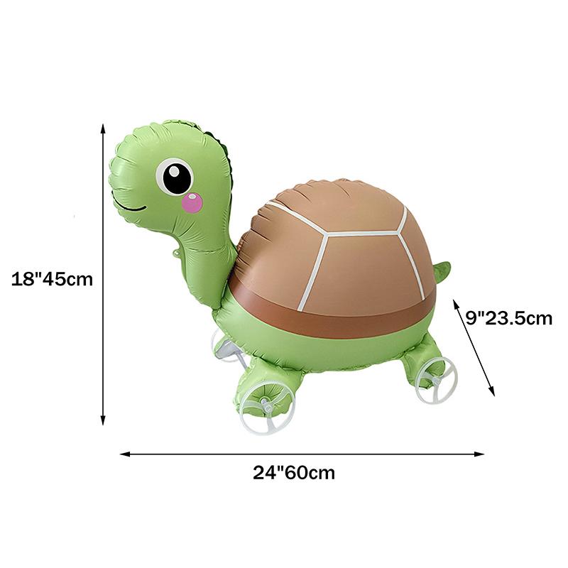 4D Cartoon Foil Balloons Elephant Stand Walking Balloon With Wheel For Kids Birthday Party Decoration Baby Shower