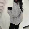Short Zipper Sweater Jacket Women's Fall and Winter Round Neck Senior Sense of Lazy Wind Knitted Cardigan