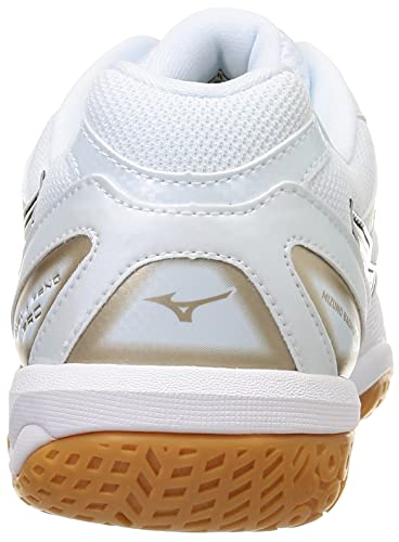 Mizuno Wave Fang PRO Badminton Shoes, White/Gold, Size 25.5 cm, 2E
